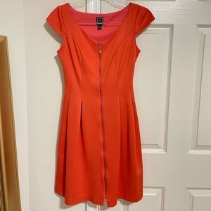 Women Orange Cocktail/Formal Midi Dress (Used)